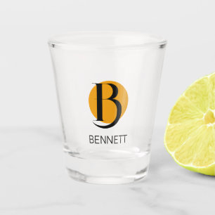 A Shot Cadeau minimaliste Orange Dot initial de verre de