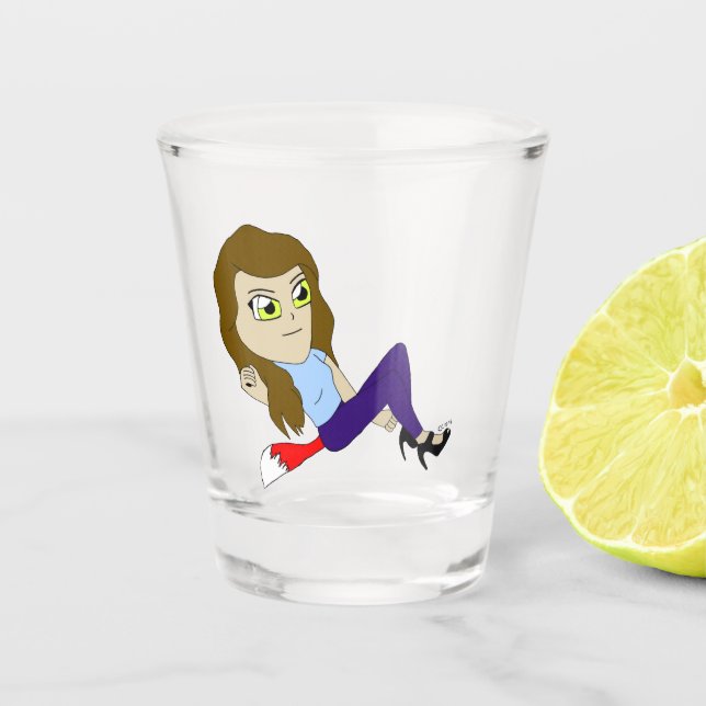 A Shot chibi foxy fille verre tourné (Devant)