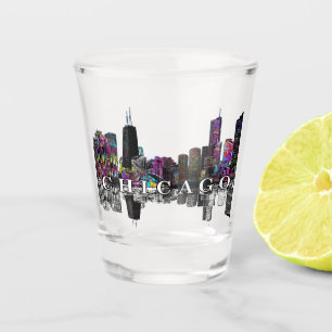 A Shot Chicago Illinois dans le graffiti Tiré verre