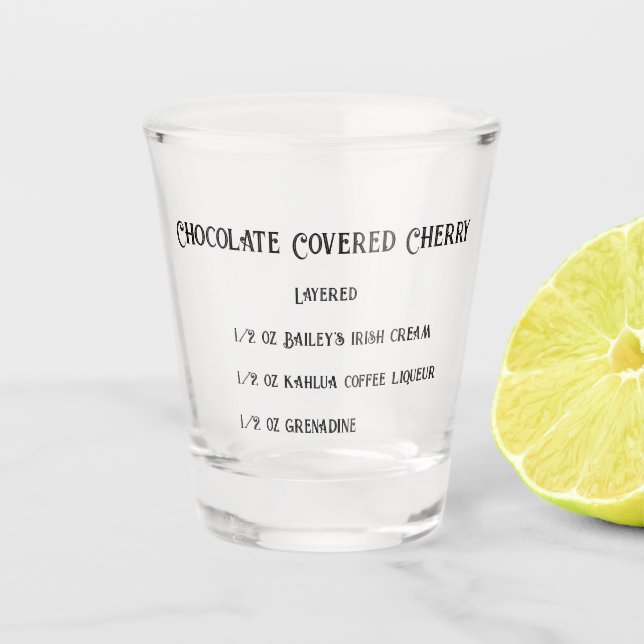 A Shot Chocolat couvert cerise nouveauté verre abattu (Devant)