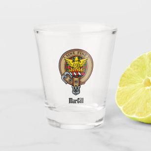 A Shot Cimier Clan MacGill au-dessus du verre Tartan