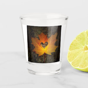 A SHOT "COEUR DANS LA FEUILLE" VERRE TISSÉ DE L'AUTOMNE