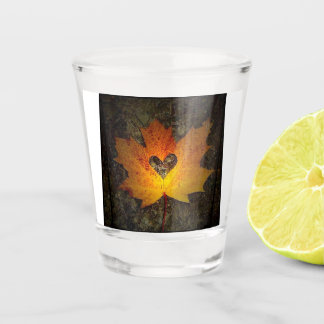 A SHOT "COEUR DANS LA FEUILLE" VERRE TISSÉ DE L'AUTOMNE