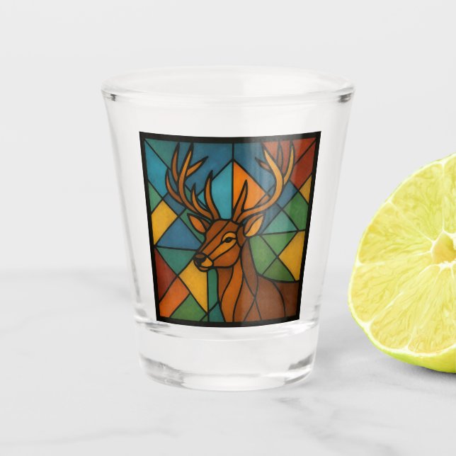 A Shot Conception de verre teinté de style Tiffany Cerf V (Devant)