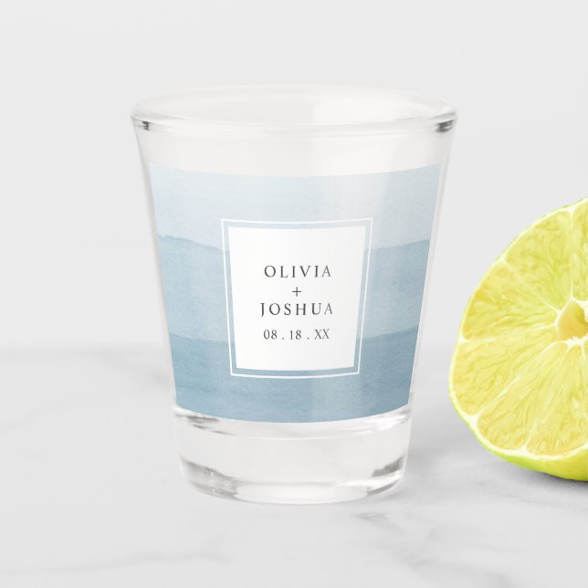 A Shot Couleur d'eau bleue Mariage verre (Devant)
