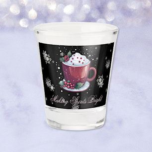 A Shot Coupe de Noël de verre chaud au chocolat