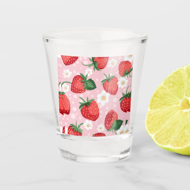 A Shot Coupe Motif de verre fraise (Devant)