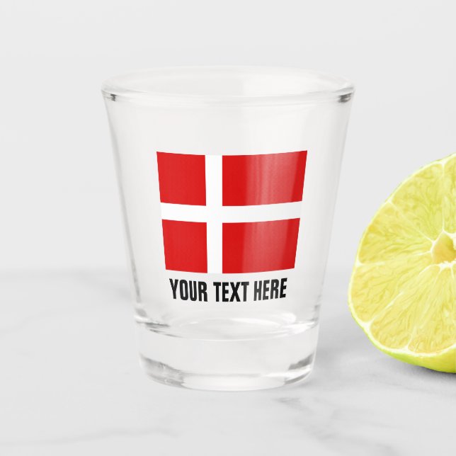 A Shot Drapeau danois coutume de boisson verre de tir (Devant)