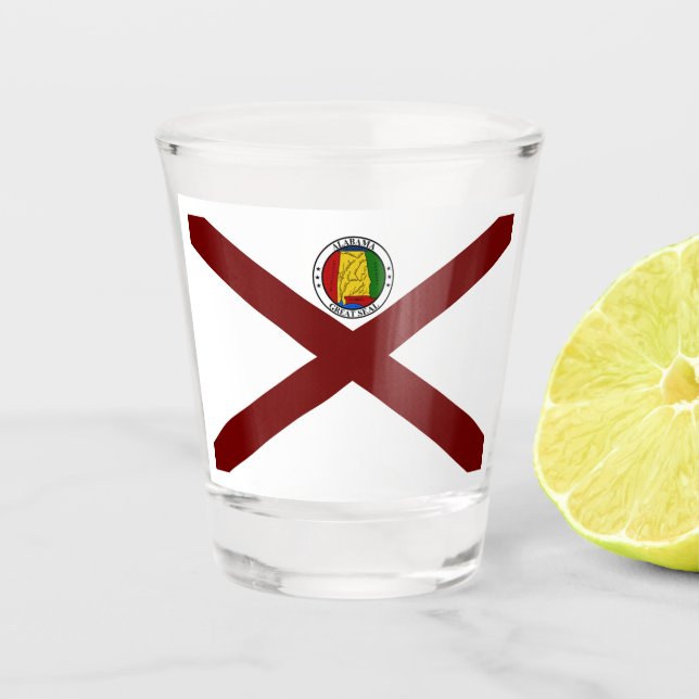 A Shot Drapeau de l'Alabama en verre abattu (Devant)