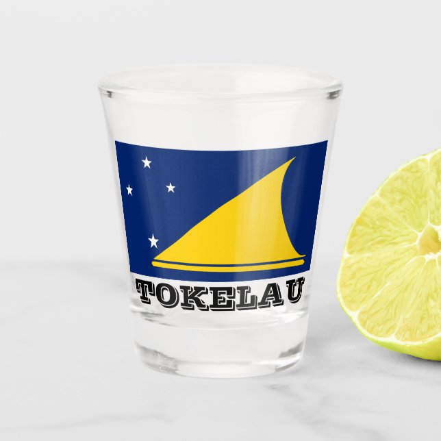 A Shot Drapeau des Tokélaou en verre de tir (Devant)