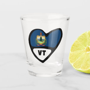 A Shot Drapeau D'État Du Vermont En Coeur, VT Verre Tiré
