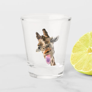 A Shot Drôle cadeau de verre avec Giraffe Joueuse - Smile
