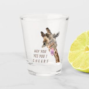 A Shot Drôle Giraffe Tirage De Verre Cheveux - Texte Pers
