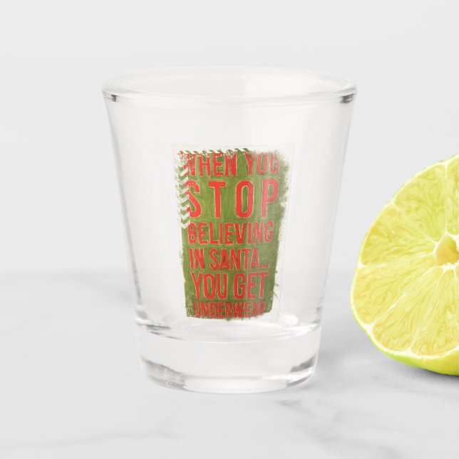 A Shot Drôle message de Noël Verre de tir! (Devant)