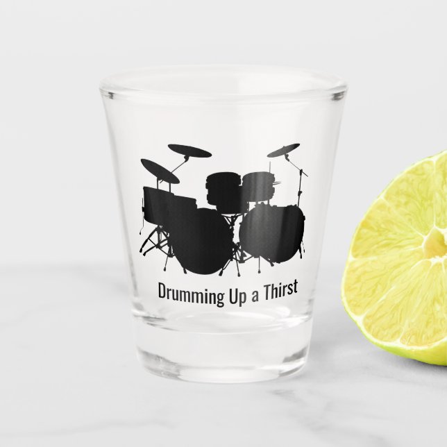 A Shot Drumage Ensemble de tambours Design Verre de tir (Devant)