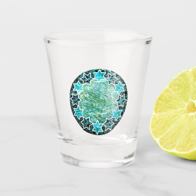A Shot Etoile juive Médaillon d'art en verre (Devant)