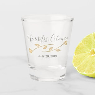 A Shot Faveur en verre faite sur commande de mariage