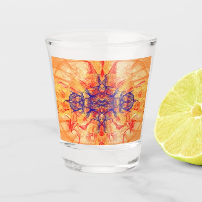 A Shot FUMÉE ORANGE - Art Fractal - Verre de tir (Devant)