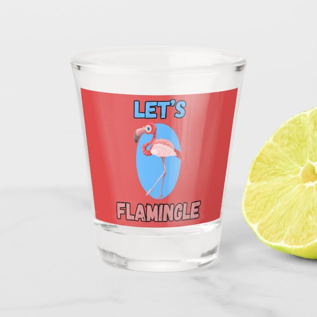 A Shot FUNNY ! Verre de tir - Flamingle - Flamant rose (Devant)
