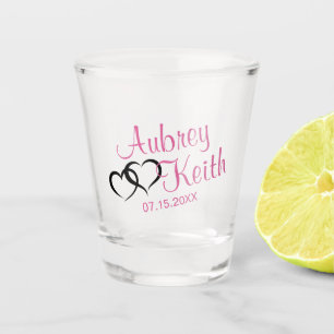 A Shot Garder le verre de tir avec le nom de la mariée et