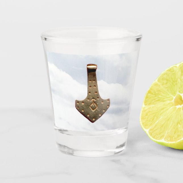 A Shot Gold Thor Hammer nuages verre tourné (Devant)