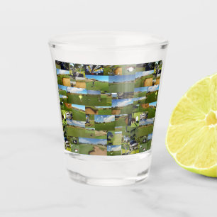 A Shot Golf, Collarge Photo, Verre Tiré