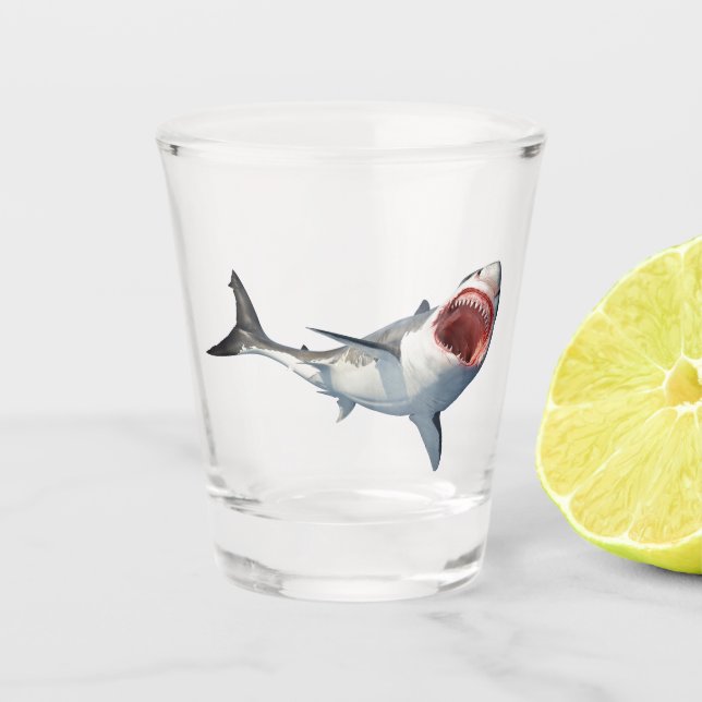 A Shot Grand verre de tir de requin blanc (Devant)
