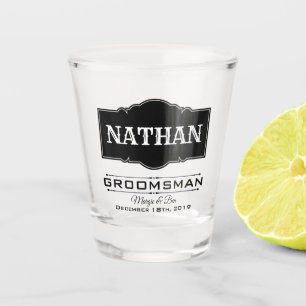 A SHOT GROOMSMAN EN VERRE DE TIRE PERSONNALISÉ