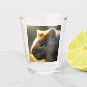 A Shot Jeune Australien Wombat, Verre Tiré