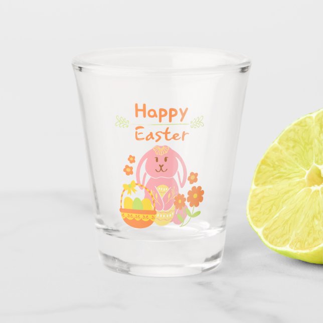 A Shot Joyeux lapin de Pâques Verre de tir (Devant)