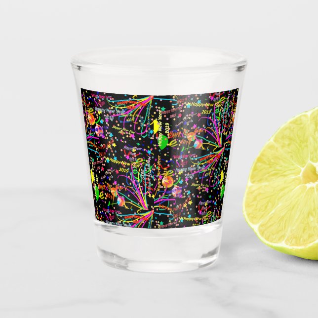 A Shot Joyeux Nouvel An 2019 verre abattu (Devant)