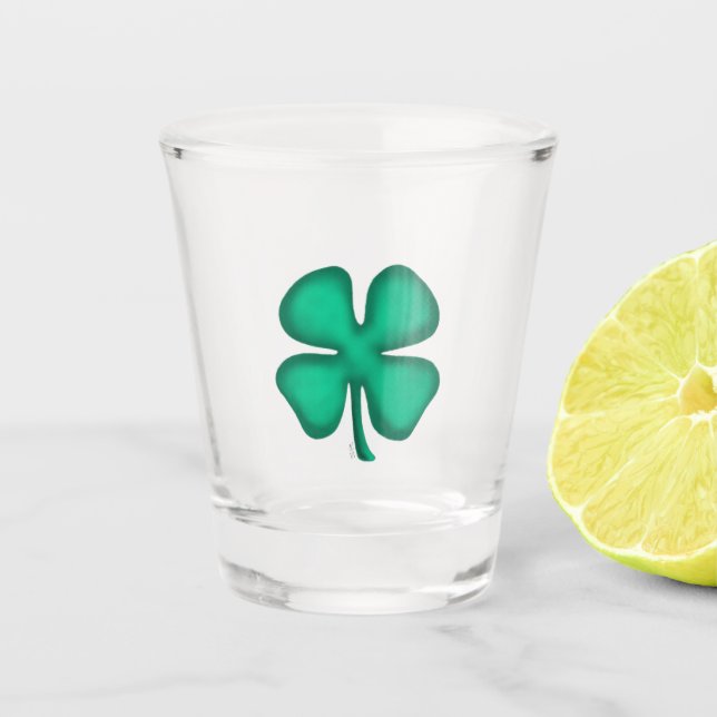 A Shot Lucky 4 Leaf Irlandais Clocher verre tourné (Devant)