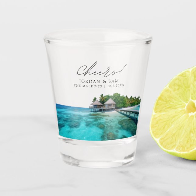 A Shot Maldives Photo Mariage Faveur Cheers Coup De Verre (Devant)