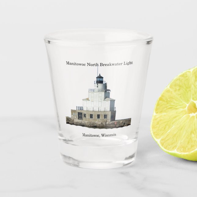 A Shot Manitowoc North Breakwater Light verre (Devant)