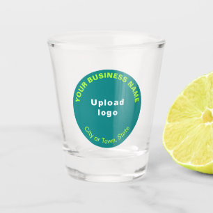 A Shot Marque turquoise Green Round Business sur verre à