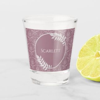 A Shot Mauve Elegant Damask Verre de tir personnalisé