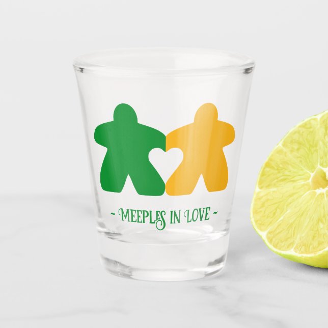 A Shot Meeps en Love, Verte & Jaune Verre Tiré (Devant)