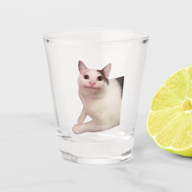 A Shot Mème de chat poli en verre de tir (Devant)