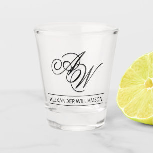 A Shot Monogramme personnalisé et verre de tir de nom