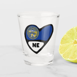 A Shot Nebraska, NE Drapeau D'État En Verre De Tir Du Coe