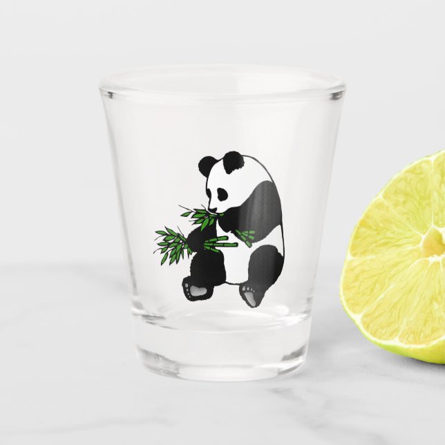 A Shot Panda géant mange du verre de bambou (Devant)