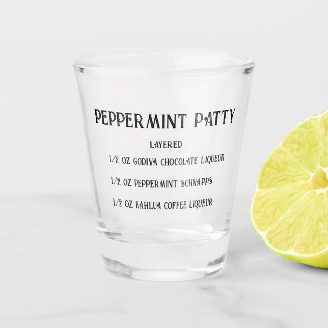 A Shot Pepperment Patty nouveauté verre abattu (Devant)