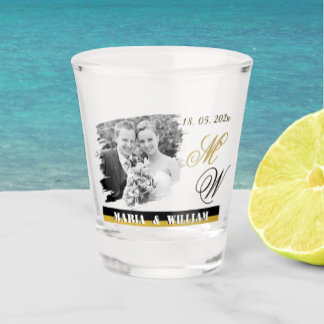 A Shot Photo Mariage personnalisée Verre de tir, Annivers