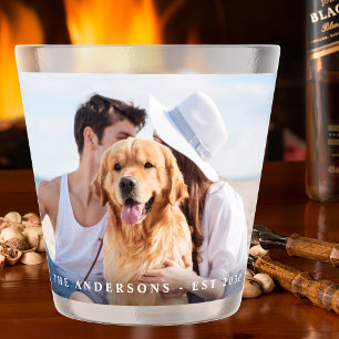 A Shot Photo personnalisée Nouveau nom Date Mariage Verre