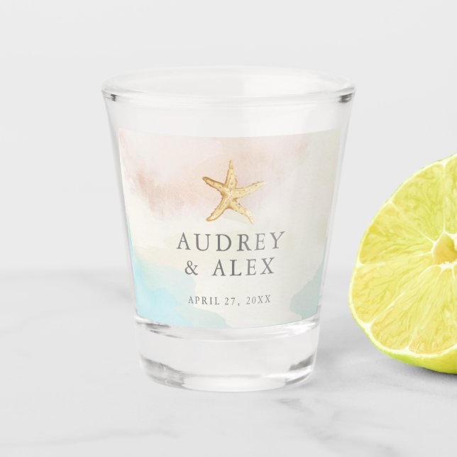 A Shot Plage Thématique Starfish Mariage Verre (Devant)