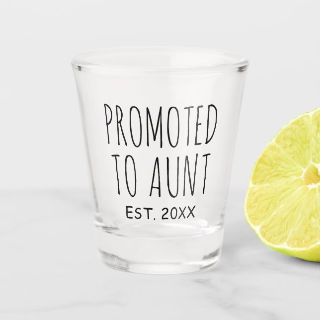 A Shot Promu À Tante | Nouveau verre de prise cadeau bébé (Devant)
