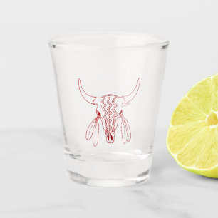 A Shot Red Ghost Dance Buffalo ligne rouge verre abattu