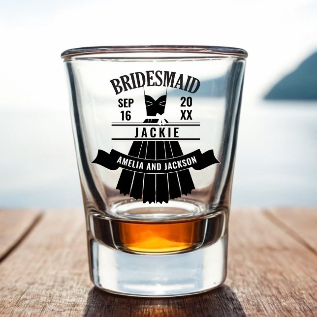 A Shot Robe Coutume Femme D'Accueil Mariage Faveur Verre  (Bridesmaid Dress Custom Wedding Shot Glass Gift)