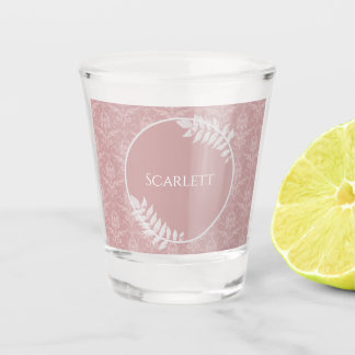 A Shot Rose Elegant Damask Verre de tir personnalisé