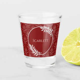 A Shot Rouge Elegant Damask Verre de tir personnalisé